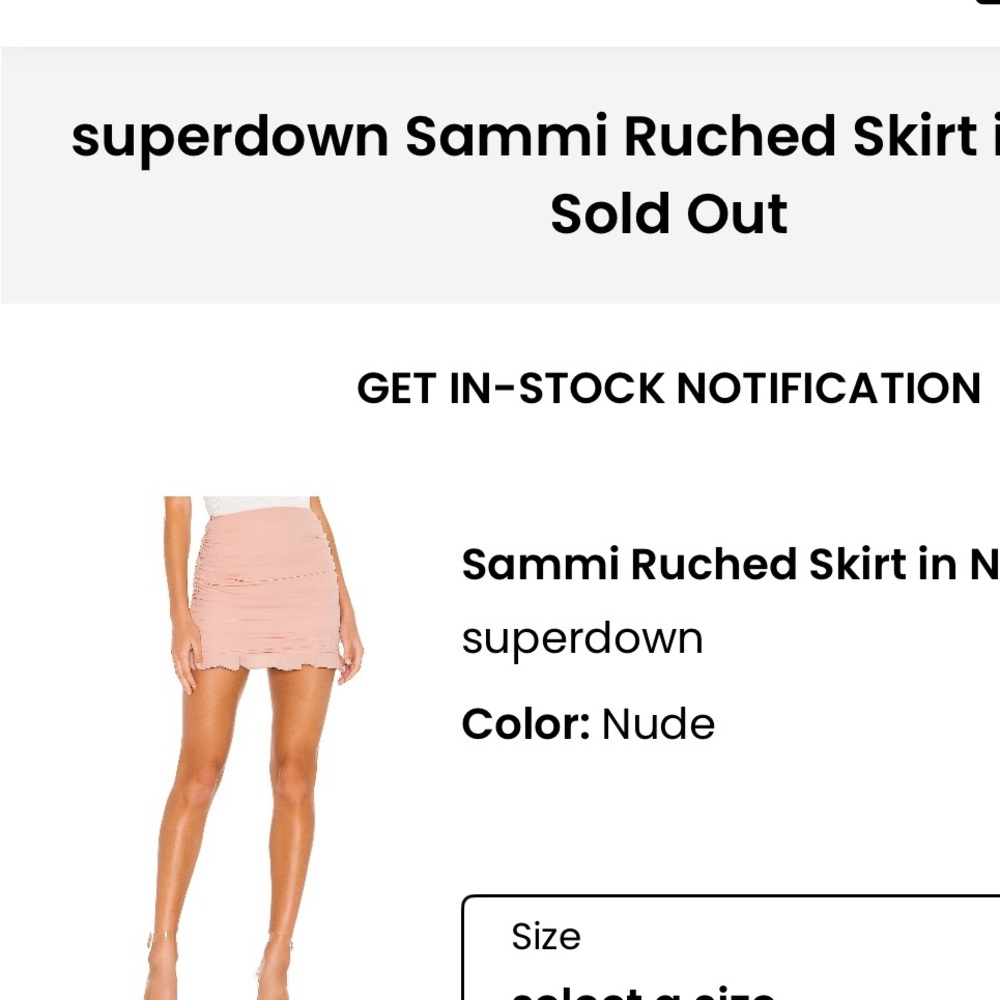 superdown Ruched Mini Skirt in Blush
